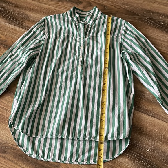 J Crew Band Collar Poplin Cotton Tunic Bold Stripe - Picture 8 of 9